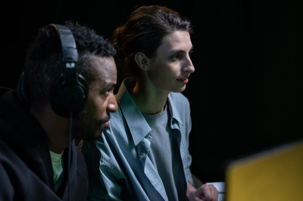 pexels-photo-8100074 Man Wearing Headphones Beside a Woman